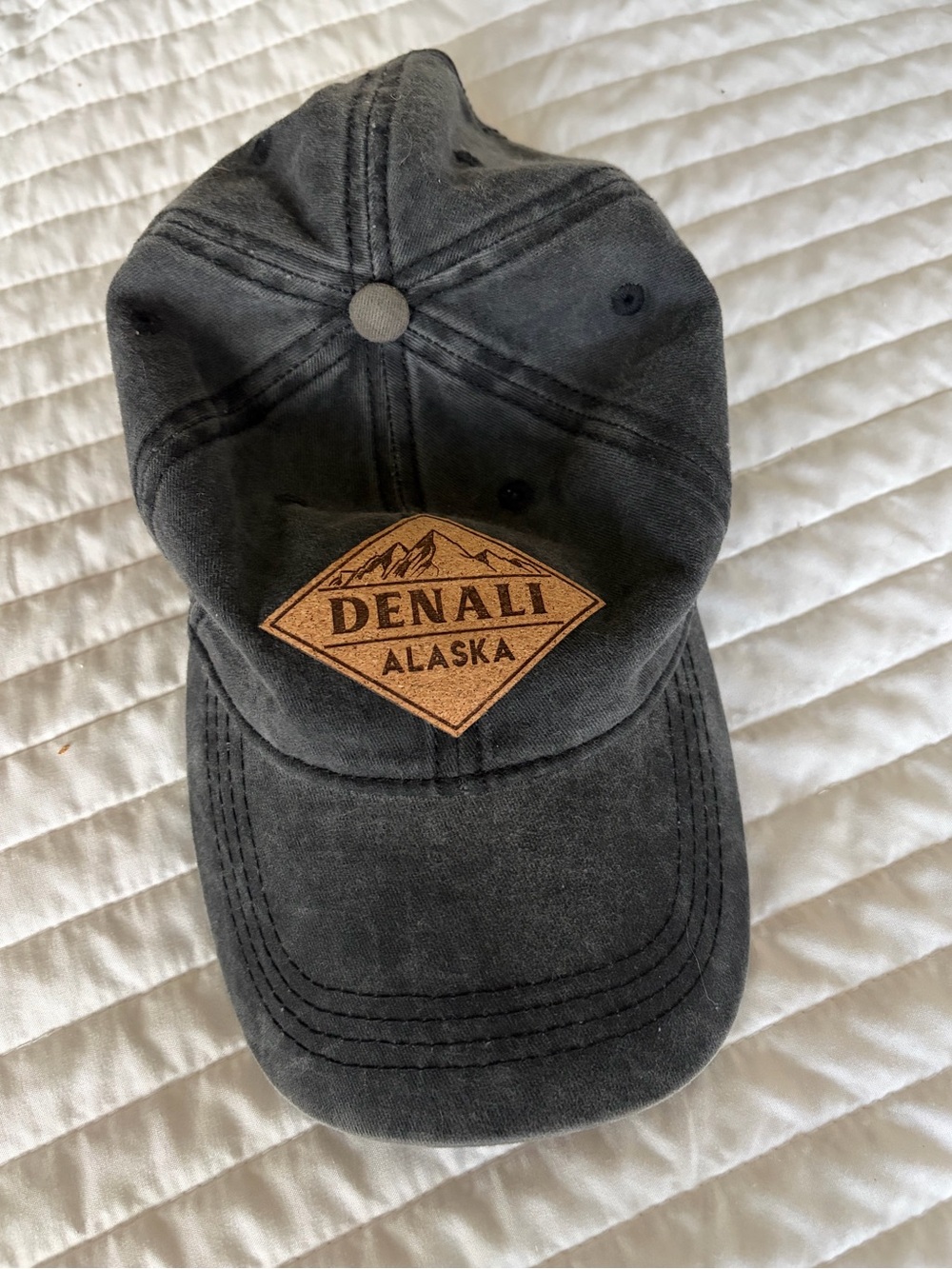 Denali Alaska Grey Baseball Cap with Leather Patch
